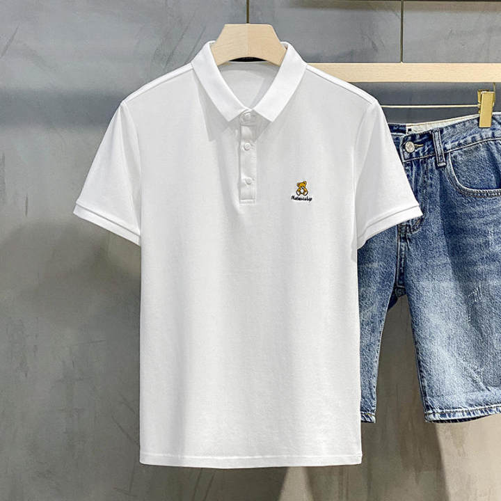 2023年新款刺繡高端翻領POLO衫男